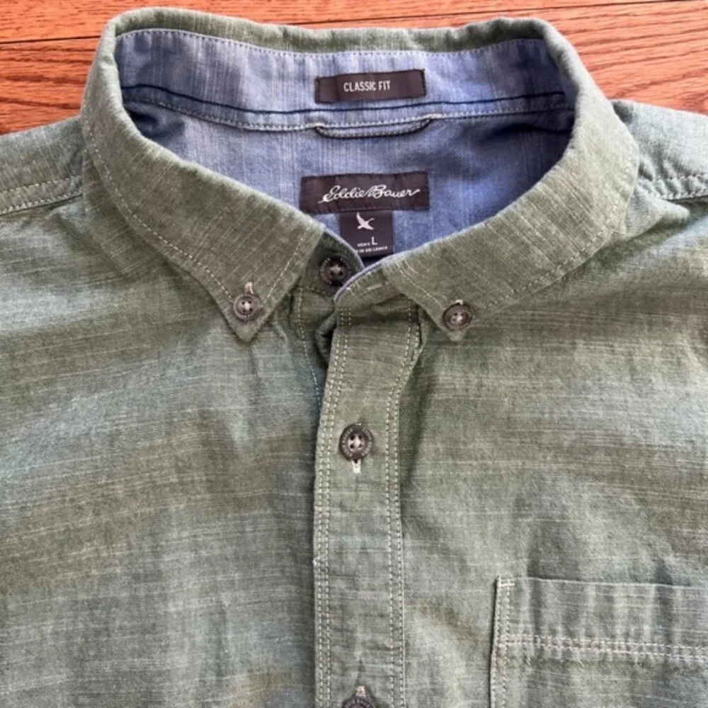 Eddie Bauer mens short sleeve shirt size L - Picture 3 of 5
